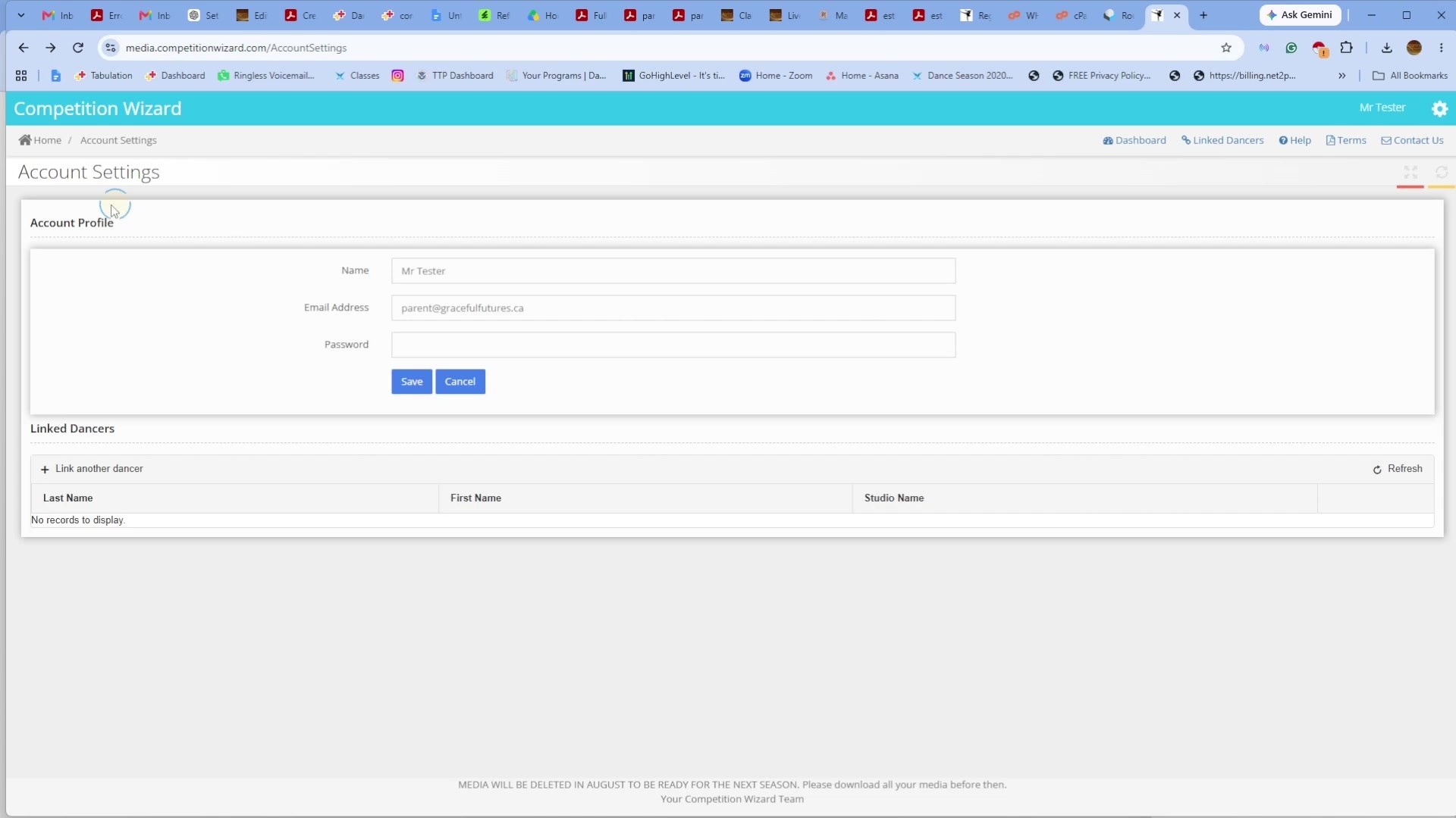 Select Link Dancer in your Parent Media account