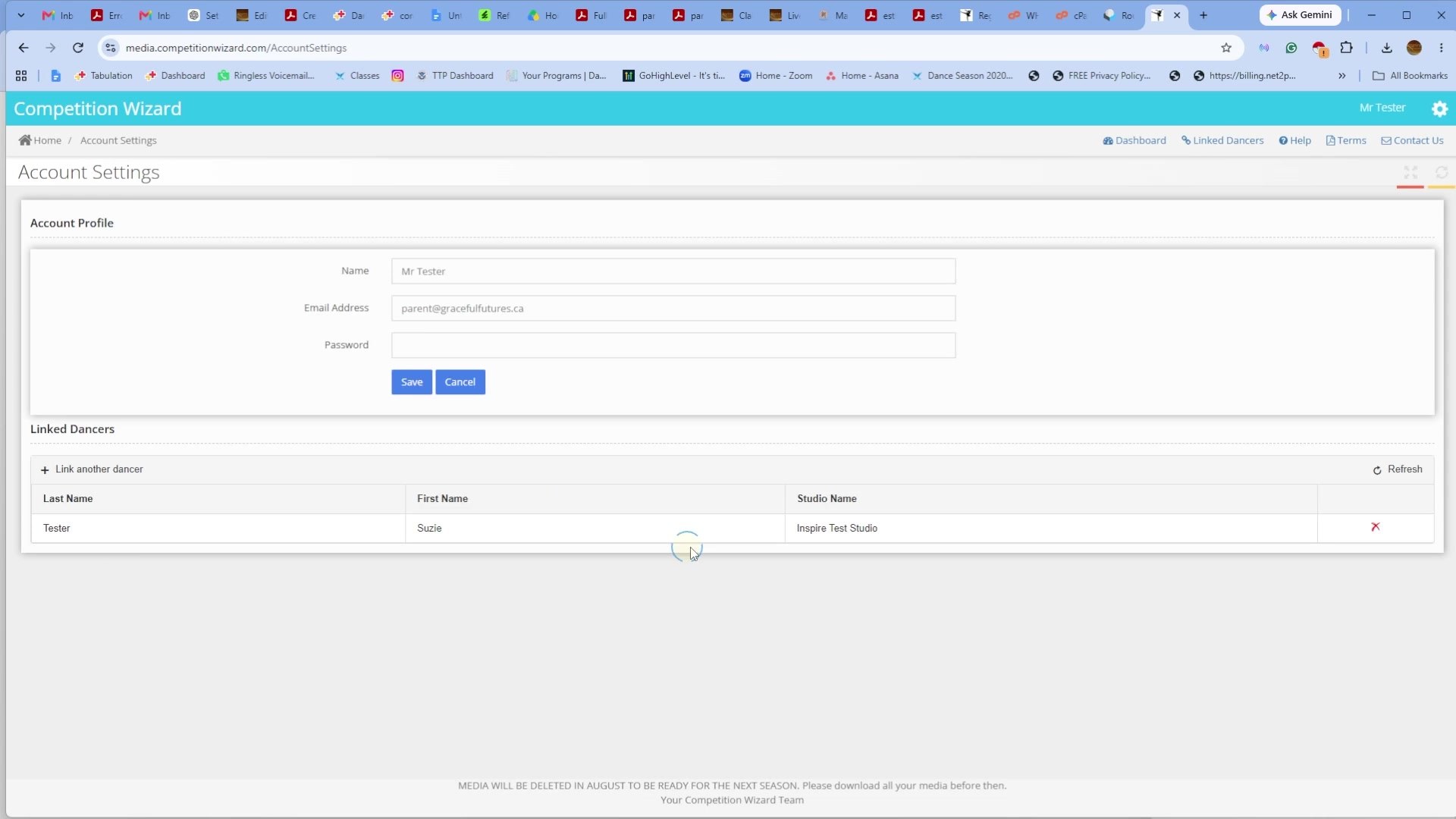 Enter your Studio Access Code and link your dancer